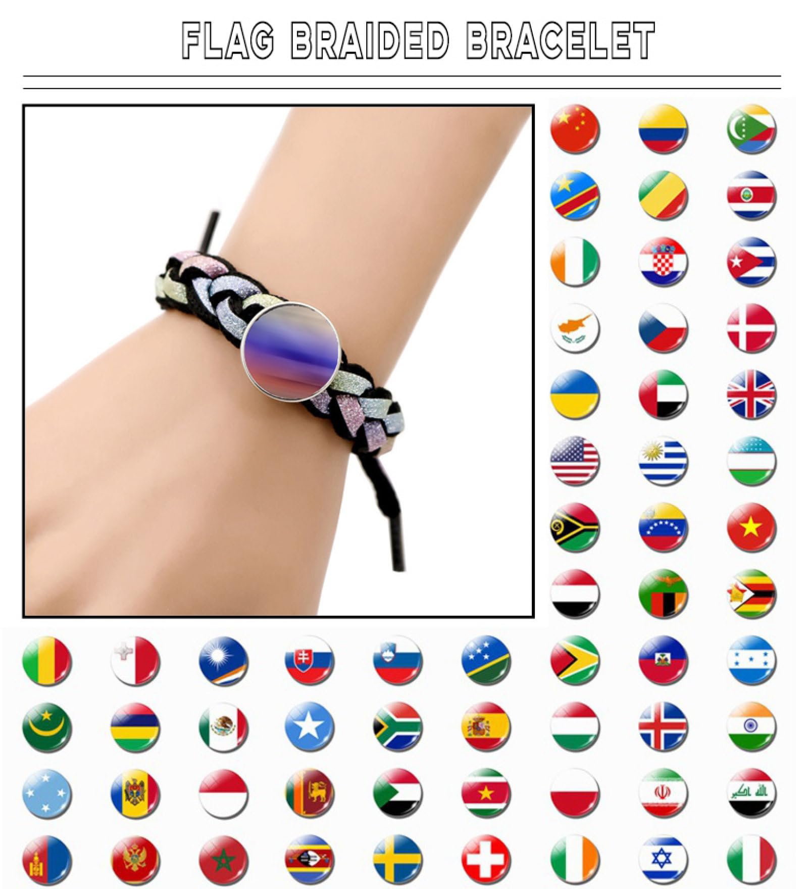 Bracciale Regolabile Bandiera Kenya In Pelle Intrecciata E Pietra – Gioiello Artigianale Unisex, Regalo Significativo Per Coppia O Amici