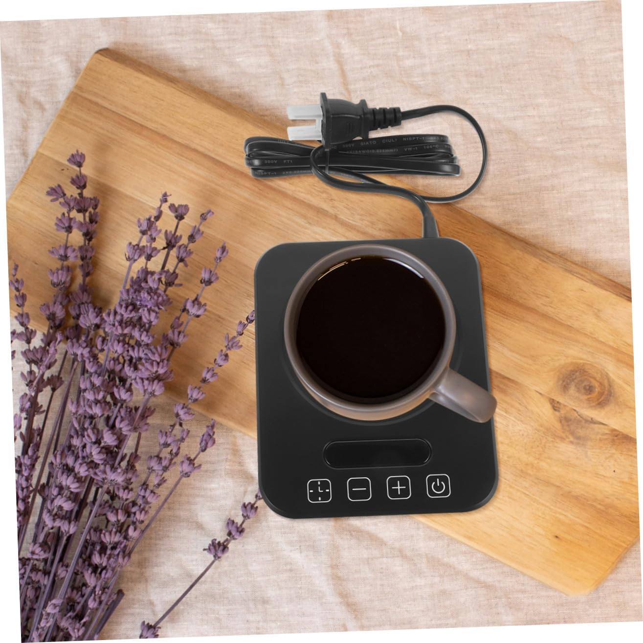 Zerodeko Adjustable Temperature Coffee Mug Warmer with Timer and Overheat Protection Desktop Heating Mat for Office Home and Travel Use Suitable for Coffee and Milk US Plug Black
