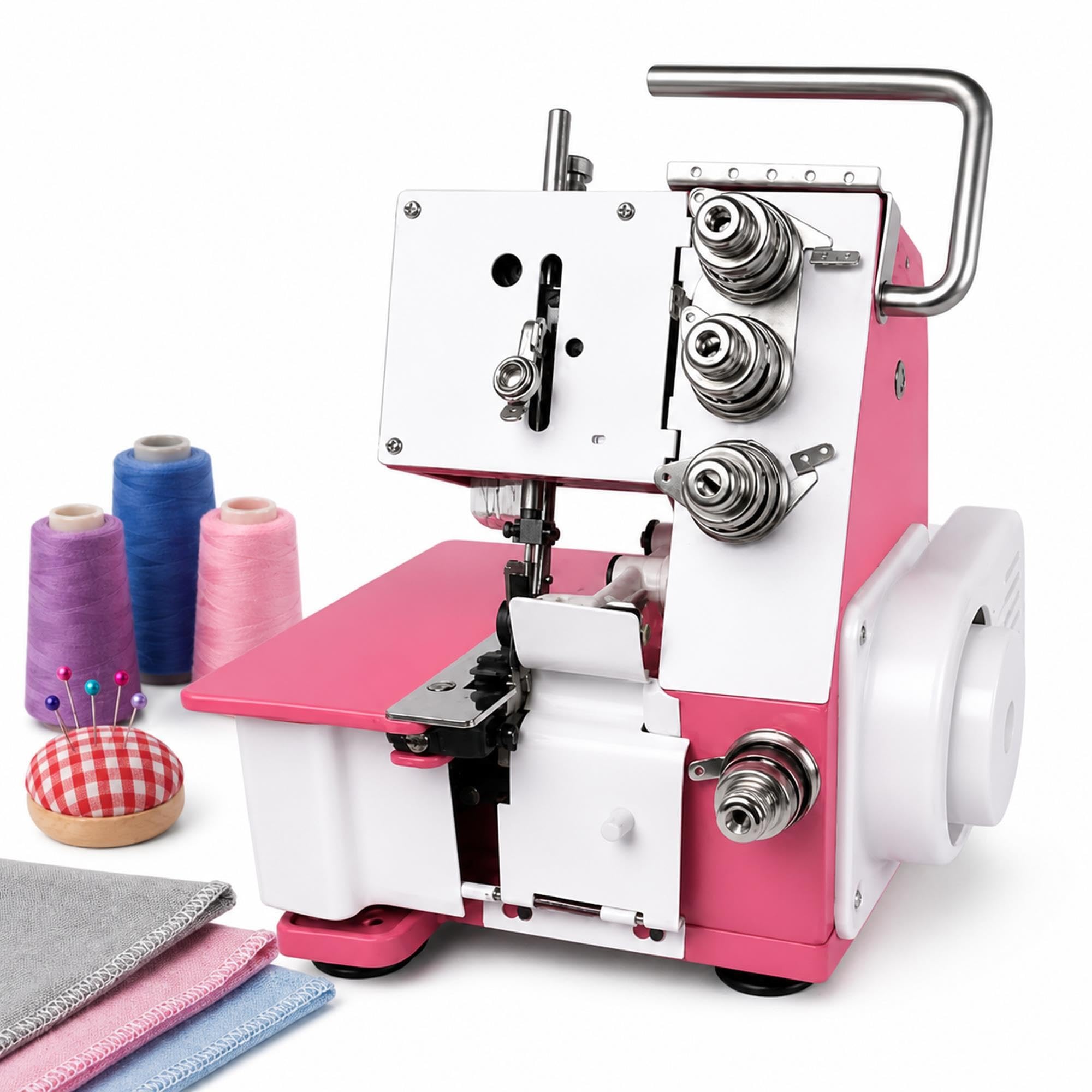 Máquina de coser Overlock Serger for bricolaje doméstico, 4 hilos