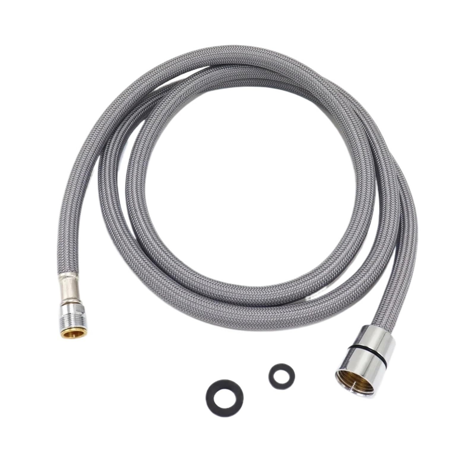 Faucet Pull Out Hose 1PC 1.5m Faucet Pull Out Plumbing Hose Nylon Braided Replacement for Down Kitchen/Basin Tap G1/2' 15mm(Nylon Gray)