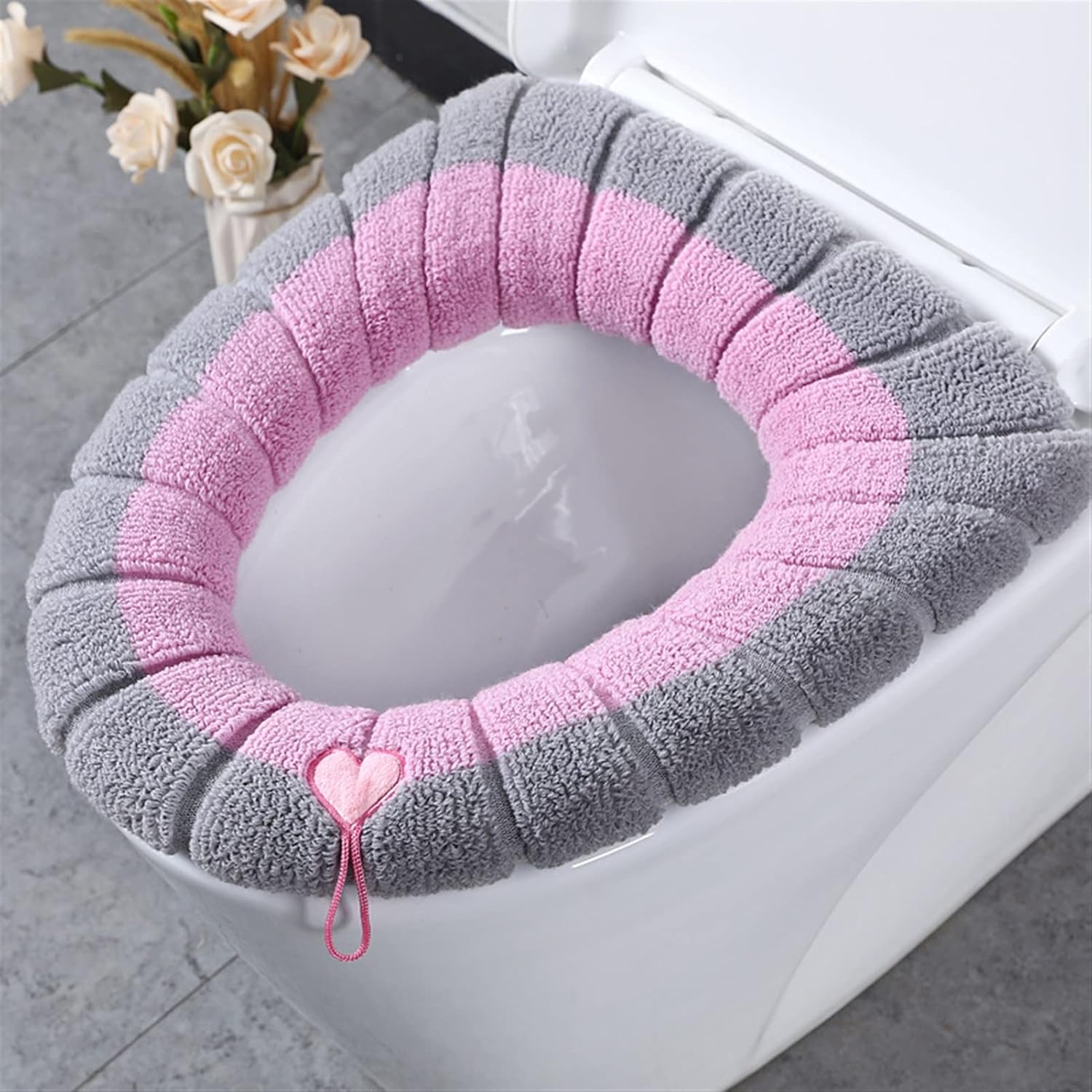 Universal Soft Warm and Washable Set, Suitable for Home Decoration Toilet Cushion Seat Cover Toilet Lid Cover Accessories