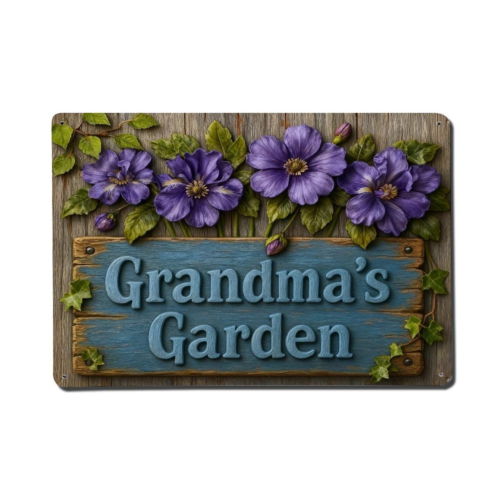 Iageret Vintage Floral Sign With Text Metal Tin Sign Retro Wall Decor, Bar Garage Cafe Kitchen Home Wall Art Poster Decoration 8X12inches