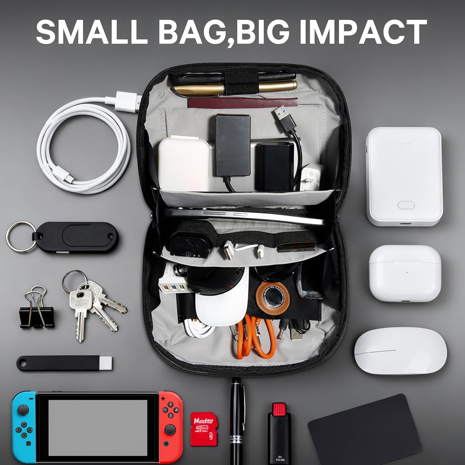 BANGE Clutch Bag,Belt Bag with Adjustable Belt, Main Zippered Pocket for Travel Walking Running Hiking Cycling - Image 4