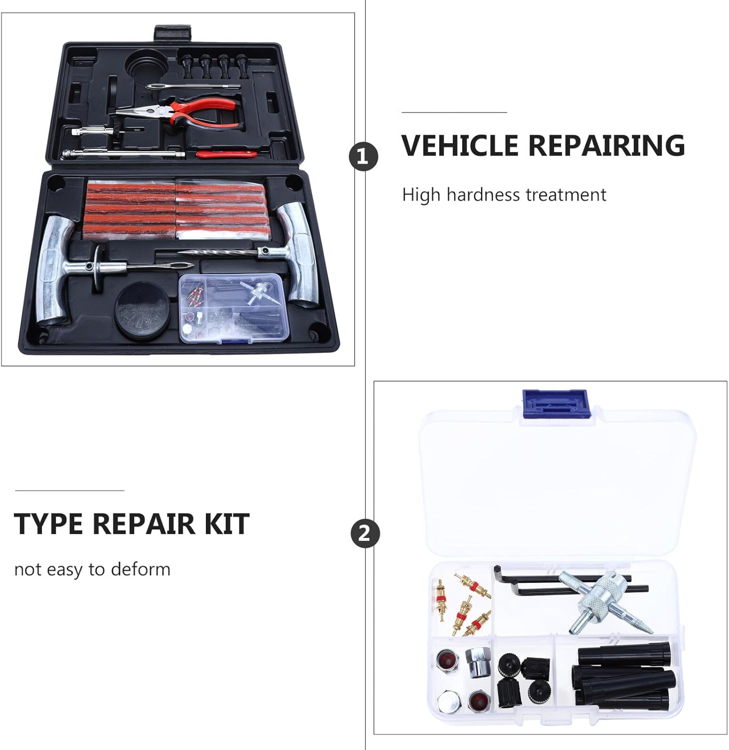 67pcs Heavy-Duty Tire Repair Tool Kit with Plugs and Accessories for Car SUV and Off-Road Tires – Universal Auto Maintenance Set for Emergency Roadside Repairs