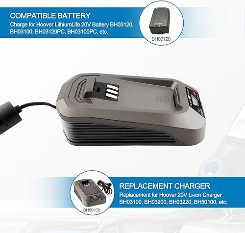 Miniatura 3 de BH50100 - Cargador de batería de litio de 20 V de repuesto para Hoover 20V Cargador BH03100 BH03200 BH03220 BH50100 compatible con Hoover BH03120