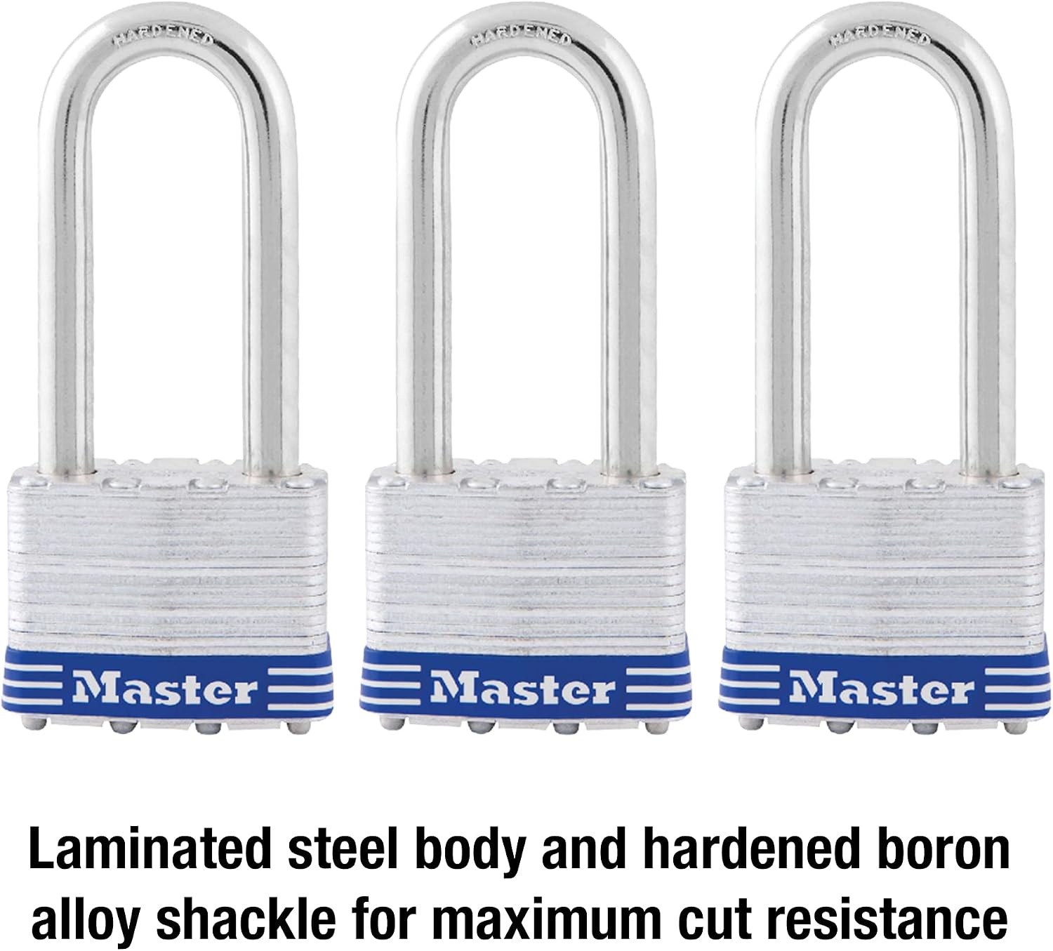 Master Lock 5TRILJ Outdoor Padlock with Key, 3 Pack Keyed-Alike