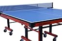 GYMNCO Massive Table Tennis Table with 25 mm UV Tech Laminated Tournament Top, 100 mm Castor Stopper Wheels, Free Cover, 2 TT Rackets & Balls | Blue Top with Orange & Black Frame gallery image