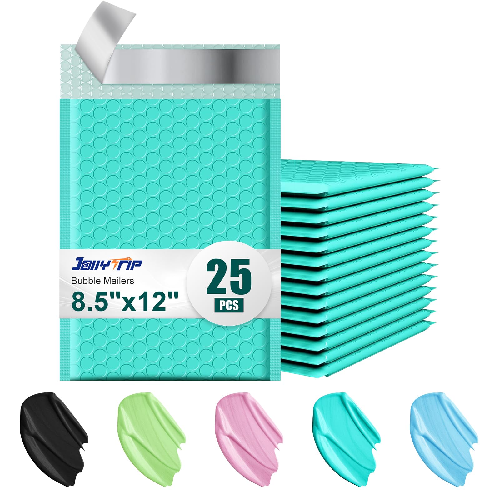 Sobres de burbujas de polietileno de 8.5 x 12 pulgadas, paquete de 25 sobres acolchados para envíos, sobres de paquete con adhesivo autoadhesivo, sobres acolchados impermeables (verde