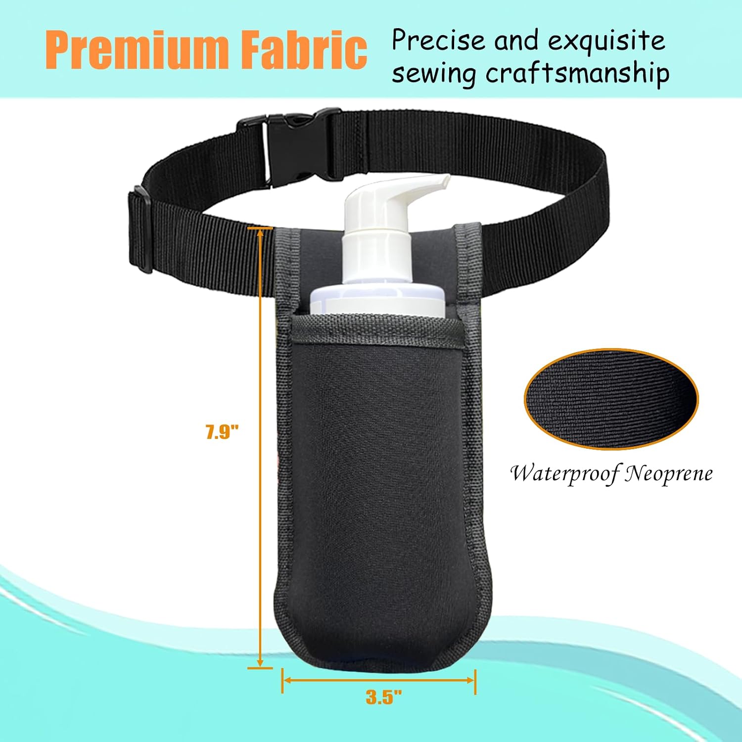Massage Oil Holster,Portable Therapist Bag with Adjustable Waist Strap,Black Lotion Holder Organizer for Spa Treatments Professionals,Machine Washable (Black, Large, 1)