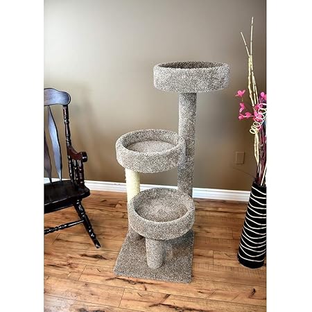 Amazon Com New Cat Condos Carpeted Solid Wood Cat Tree Tower Pet Supplies