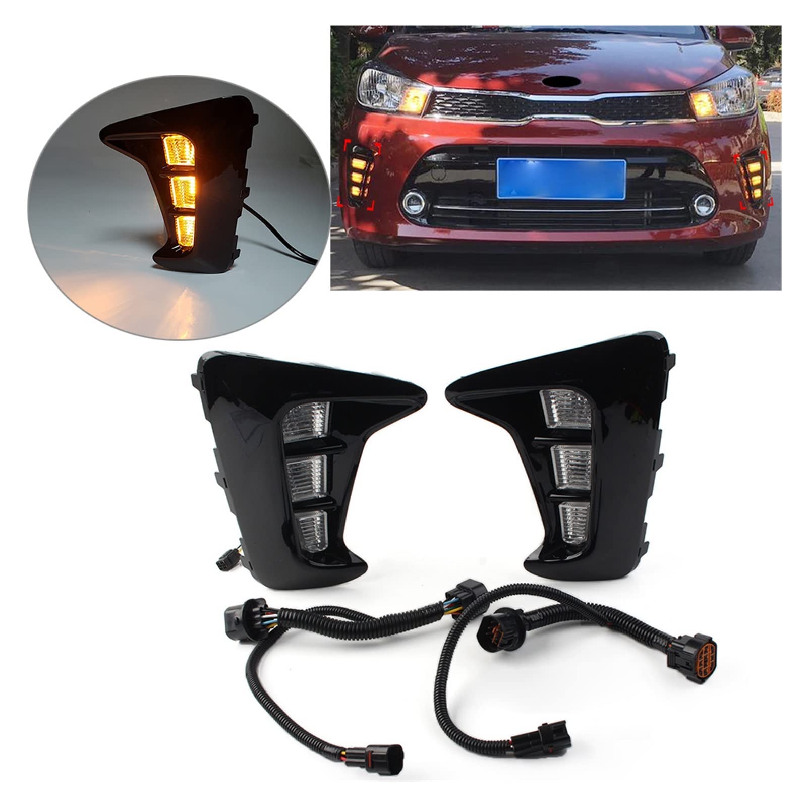 Blocchi luci antinebbia 2Pcs Car Daytime Running Light DRL Daylight Fendinebbia Indicatori Di Direzione Indicatore Per PEGAS 2018-2019