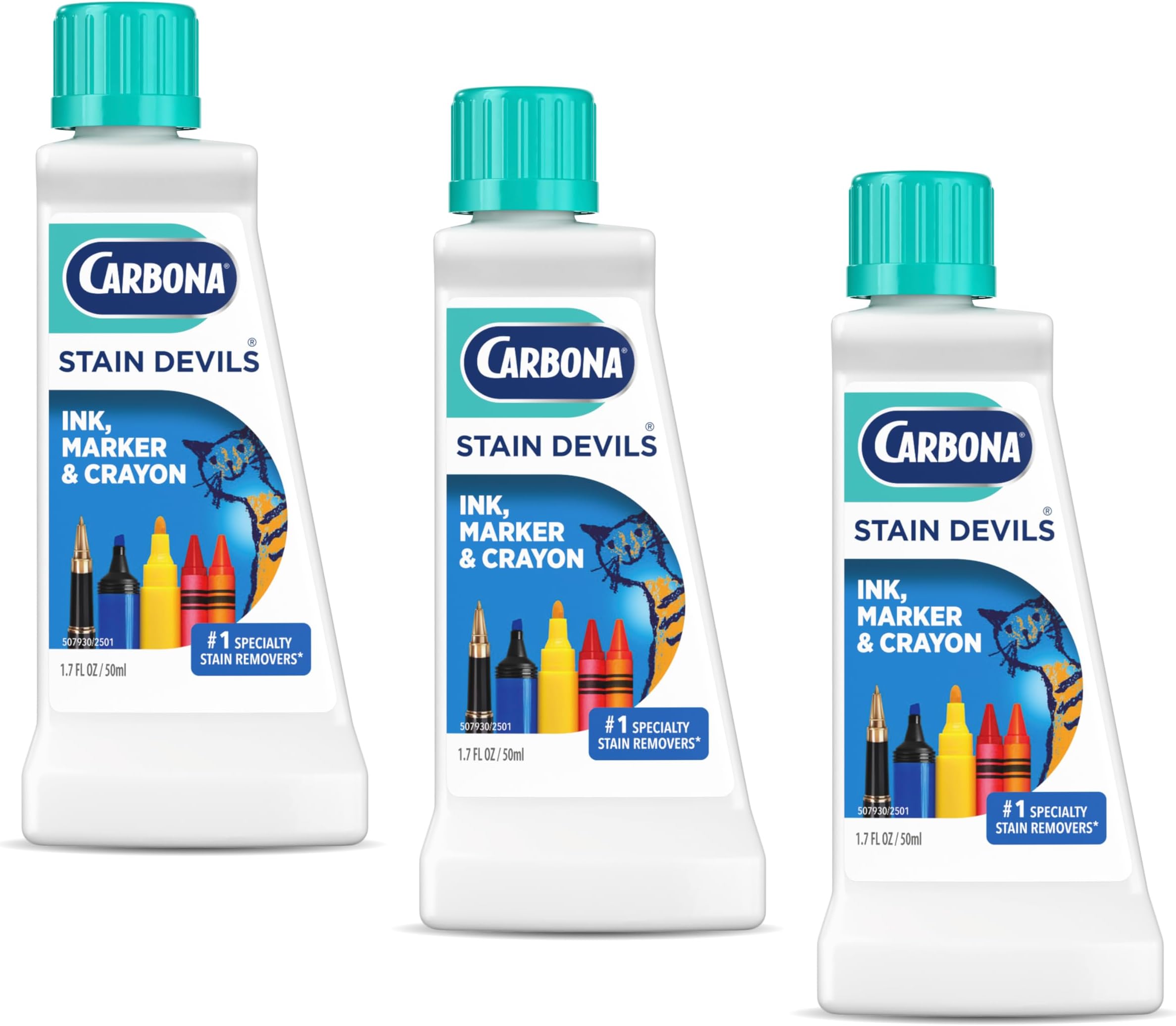 Stain s® #3 – Ink, Marker & Crayon | Professional Strength Laundry Stain Remover | Multi-Fabric Cleaner | Safe On Skin & Washable Fabrics | 1.7 Fl Oz, 3 Pack