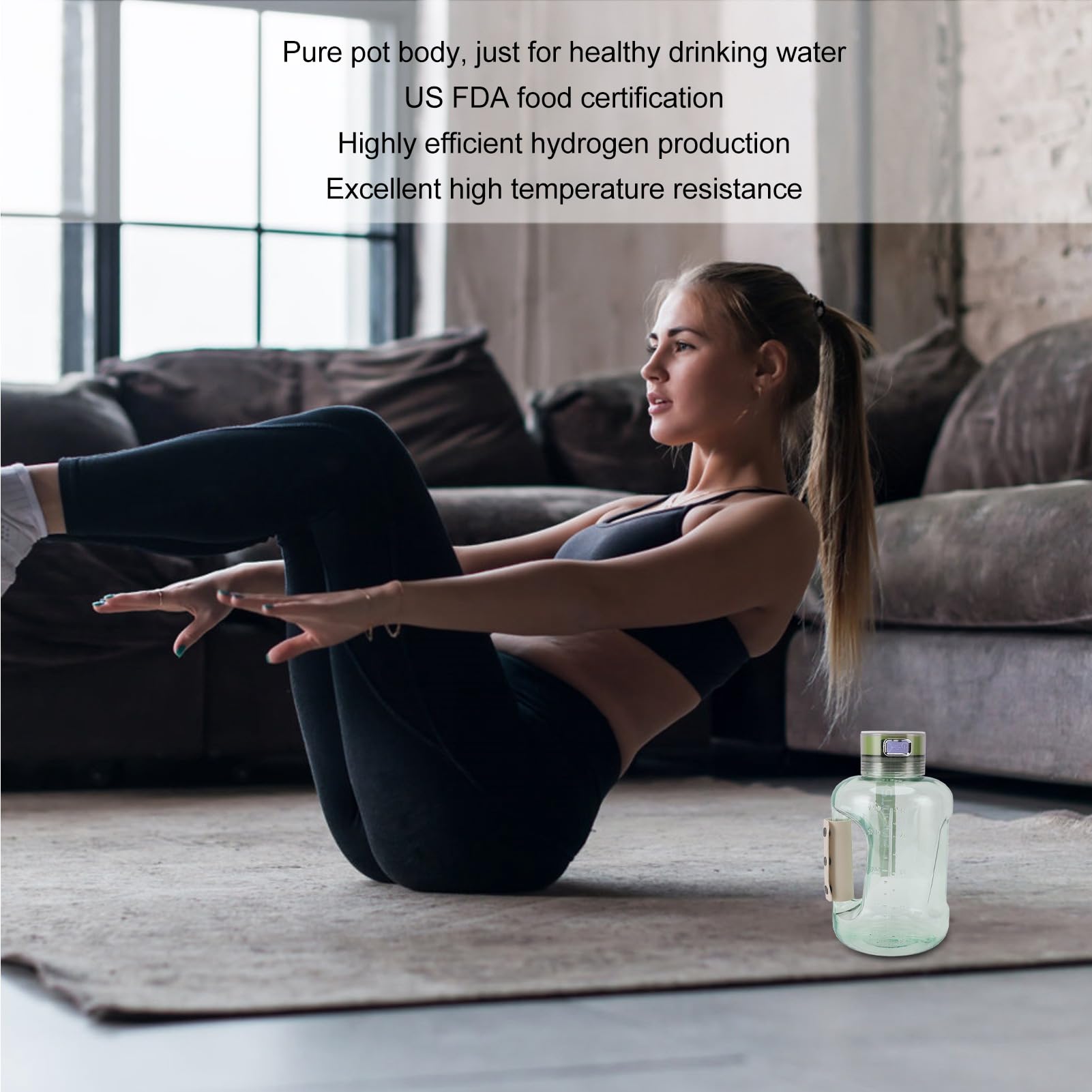 1,5 L Wasserstoff-Wasserflasche, Wasserstoff-Wassergenerator mit Großer Kapazität und SPE-PEM-Technologie, Wasserionisator für Outdoor-Sport, Büro, Reisen, für die Liebe