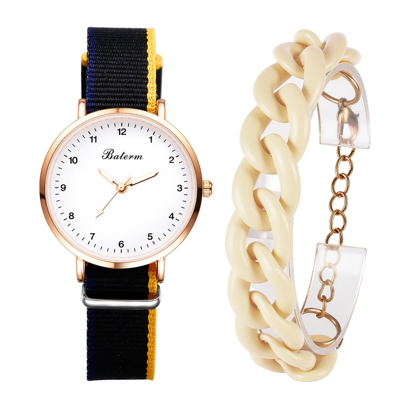 JewelryWe Damenuhr Elastische Uhr mit Pulsberechnung: 12/24H