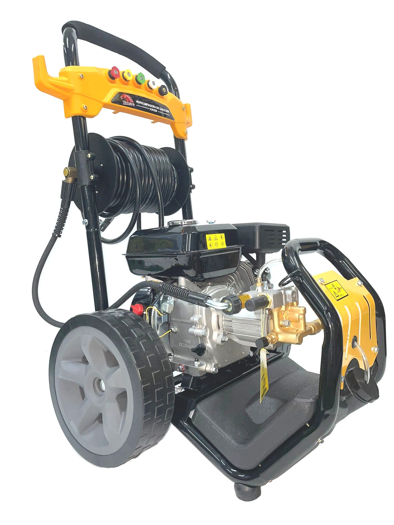 BRACOG HJH200 Power Series Petrol Pressure Washer | 7,5 hp, 210cc 4-Stroke Engine, Pressure 207 Bars | Professional, Quiet and Efficient