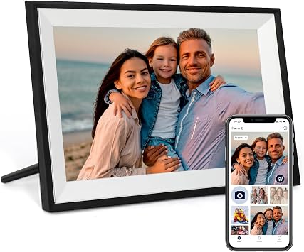 Digital Picture Frame 10.1 Inch Large Digital Photo Frame with 1280 * 800 IPS Full HD Touchscreen, Humblestead 32GB WiFi Smart Frame Share Photos and Videos via AiMOR App, Black