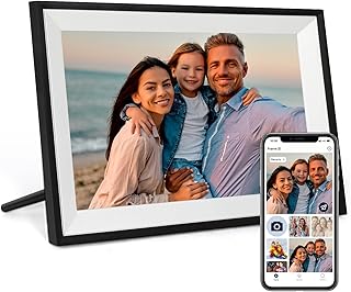 Cornice digitale Wi-Fi Humblestead, rotazione automatica, schermo touchscreen intelligente IPS da 10,1 pollici 1280 x 800, configurazione remota semplice tramite l'app AiMOR, nero