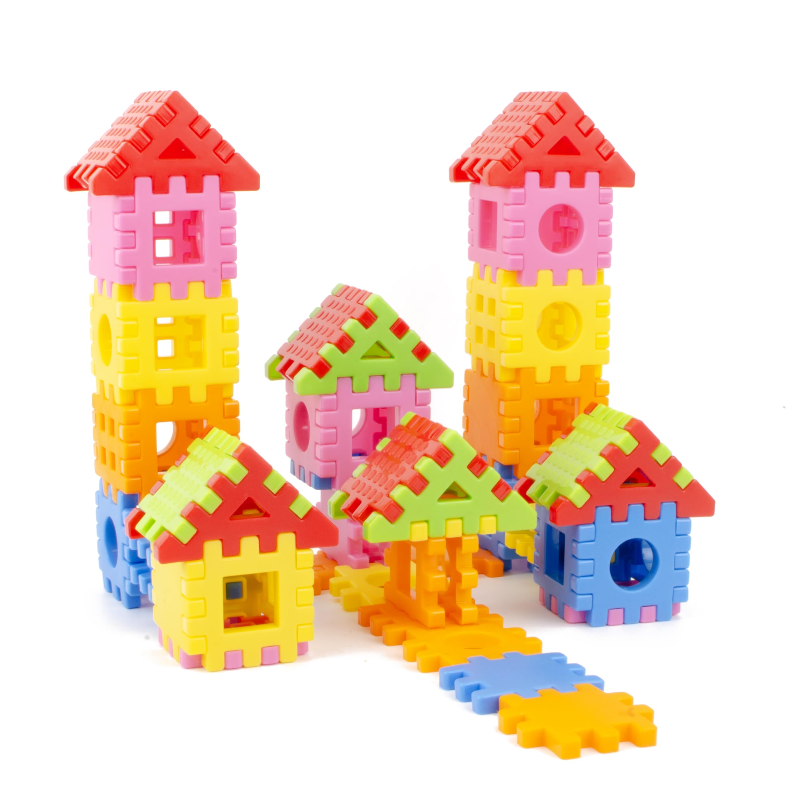 Dream House Building Toy Block for Kids 3 to 10 Years 88 Pcs Multicolour Non Toxic Safe Smart Activity Medium Size Blocks (88 Pcs)