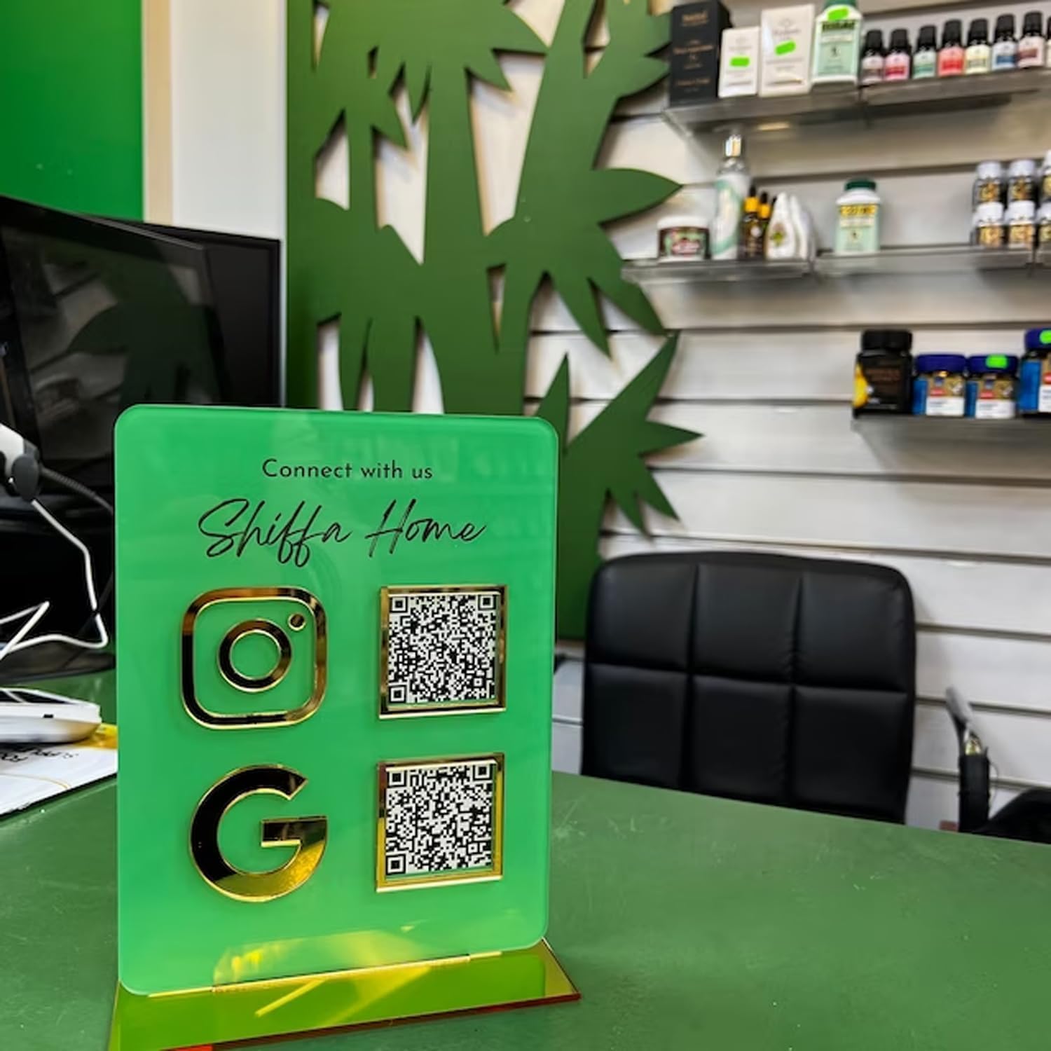 Personalisiertes QR-Code-Schild für Unternehmen, personalisierbar, Multi-Scanner-to-Zahlungsanzeige, Halter, Acryl, Instagram, Venmo, Cashapp, Zelle-Logo, Ständer, Schönheitssalon-Dekoration
