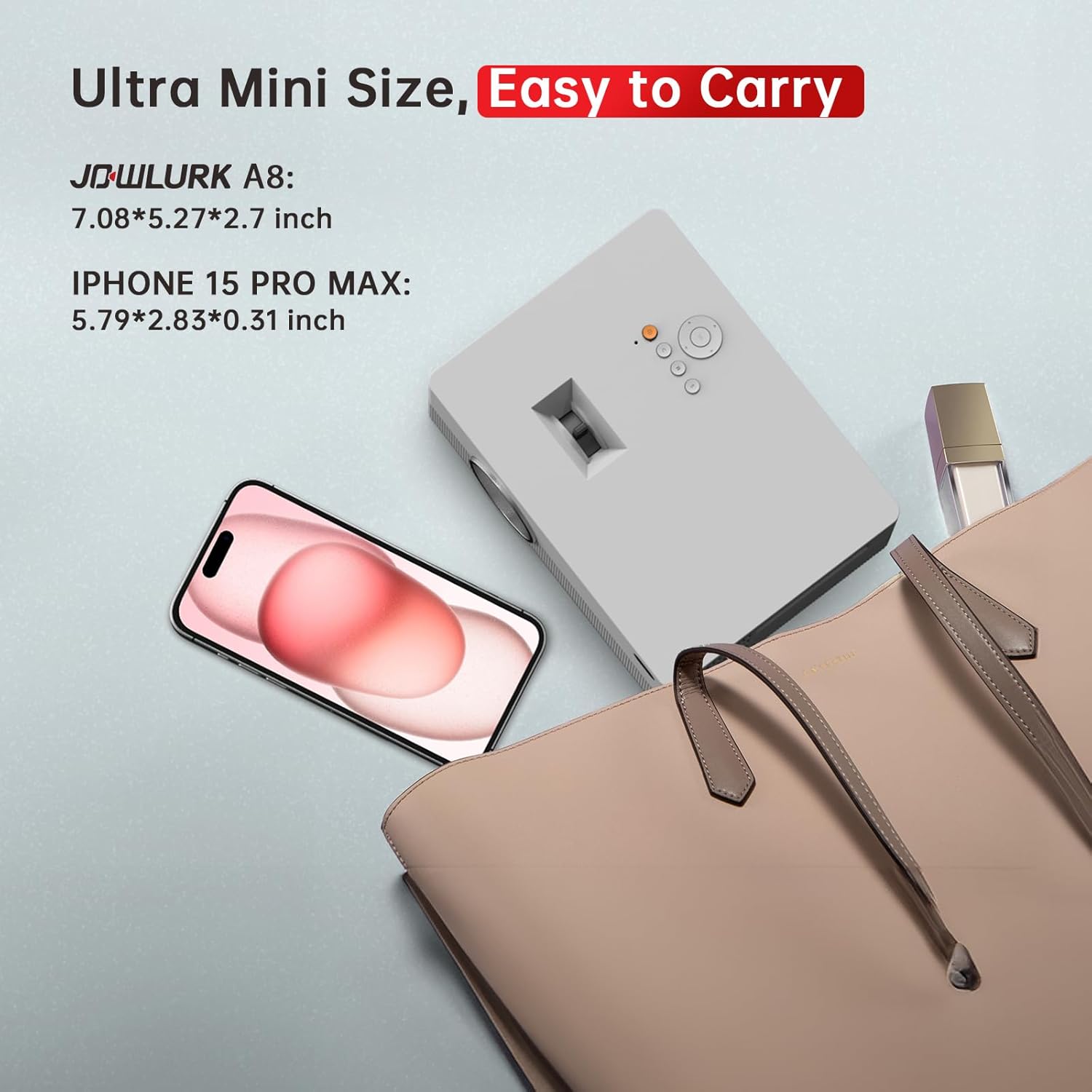 [Electric Focus] Mini Projector with WiFi and Bluetooth, Native 1080P Portable Projector Supported 4K, 15000L Outdoor Projector for Home Theater, Compatible with iOS, Android, Cold White