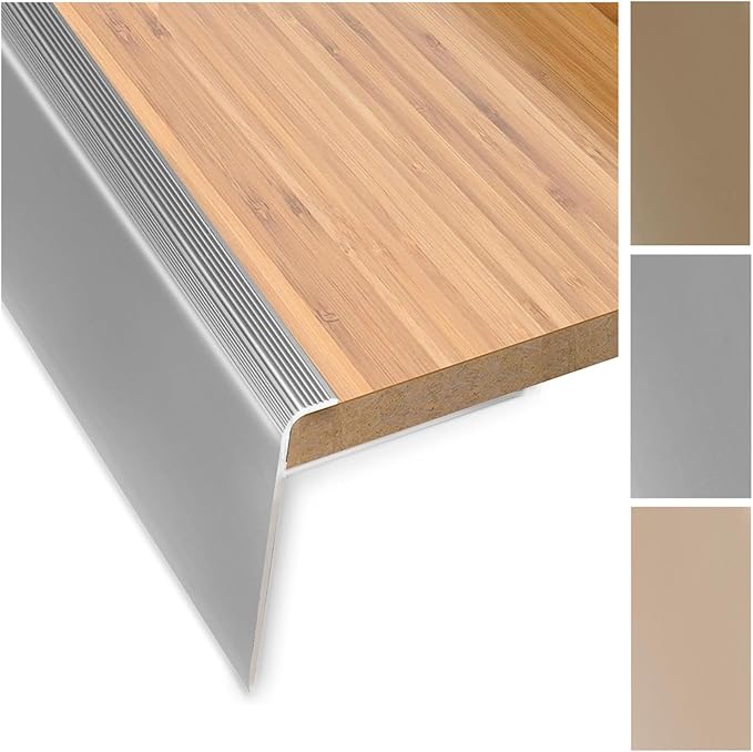 Profilo Per Bordi Scale Autoadesivo - PVC 50x25mm, Lunghezza 100cm, Grigio - Foto 3