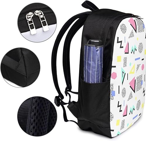Miniatura 4 de Mochila de viaje con USB retro vintage de los años 80 y 90, mochila duradera con puerto de carga USB y conector para auriculares, bolsa de