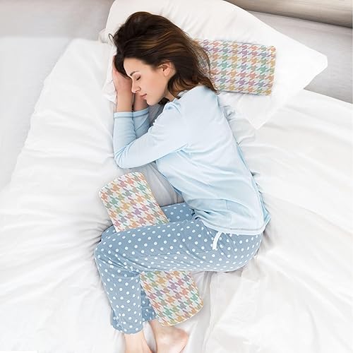 Miniatura 6 de JUNZAN Fundas de almohada con patrón de pata de gallo para yoga, almohada de espuma viscoelástica para cuello para soporte cervical, almohada