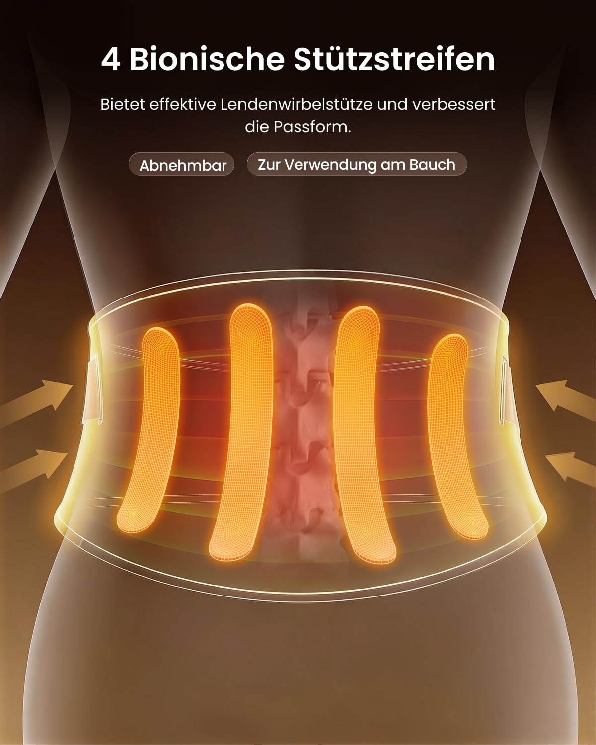RENPHO Kabelloses Heizkissen für Rücken, 5 Heizstufen, Schwarz, Auto-Off | wärmekissen mit Massagefunktion und Verlängerungsgurt, Lindert Schmerzen im unteren Rückenbereich,Geschenk für Frauen&Männer
