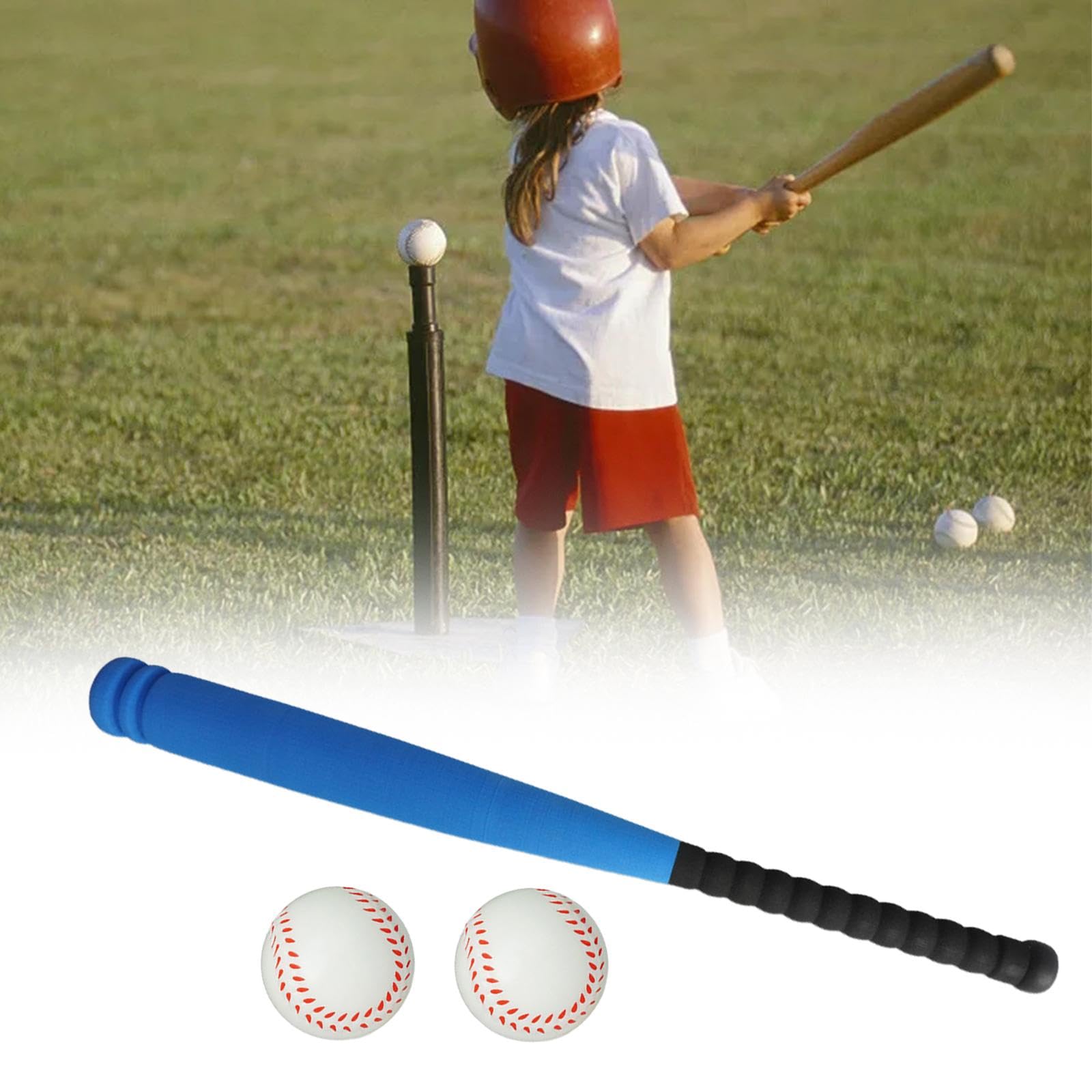 2 Stück Baseballschläger Kinder Schlagspiel Set mit Baseball Bällen Aus Eva Material für Kinder Familienaktivitäten Training Geschenk