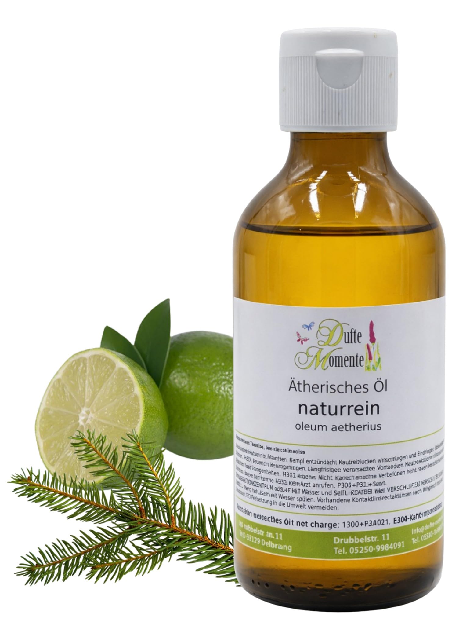 Ätherische Ölmischung Edeltanne-Limette 250 ml – Edeltanne & Limette – naturrein – für Saunaaufguss, Diffusor & Duftlampe