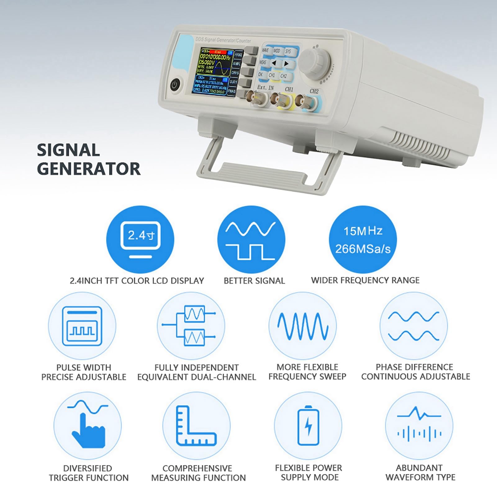 Jds6600, generatore di segnale digitale, generatore di funzione, generatore di segnale Dds, contatore, controllo digitale, frequenza sinusoidale ac100, 240 V, 60 MHz, spina (standard europeo 15