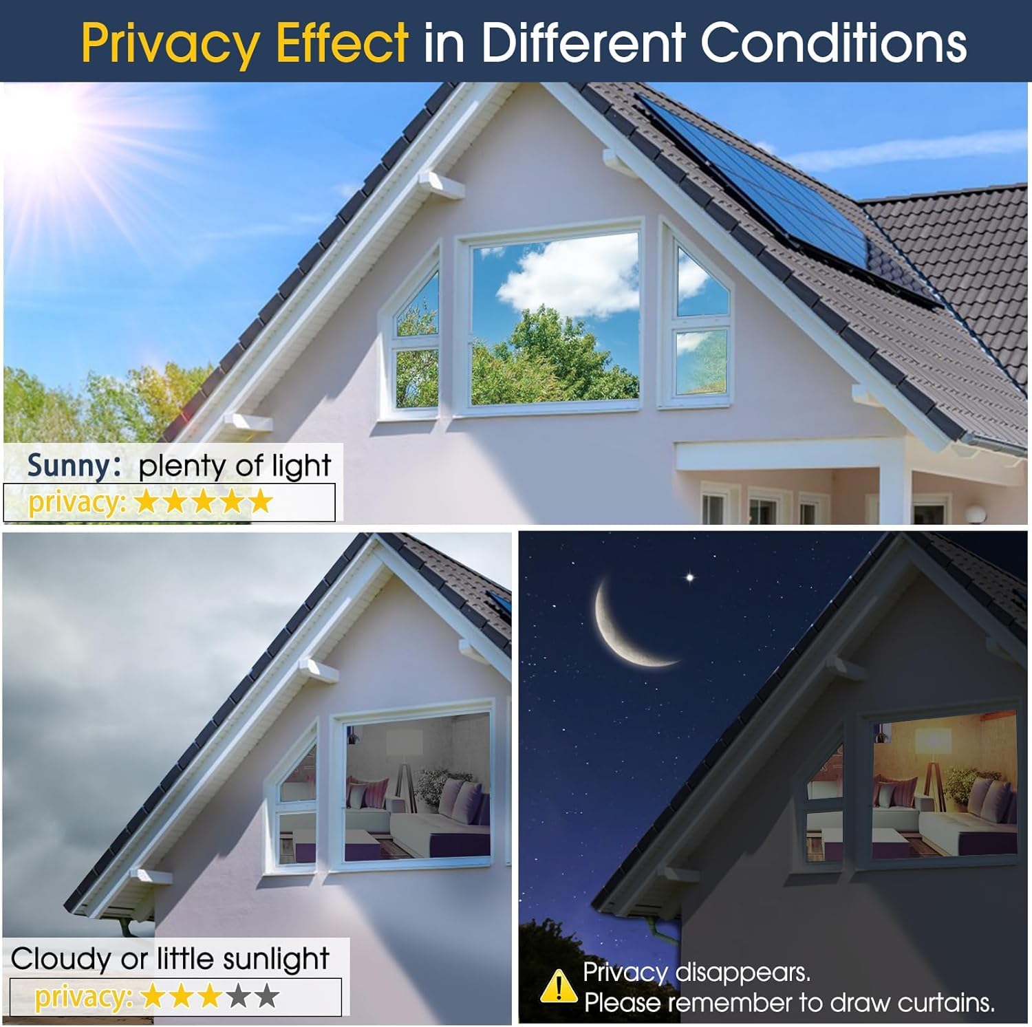 HOME13 Vinyl Sun Control Window Film for Home Privacy & Office Privacy Heat Insulation Anti-UV Office Home Glass Film (Silver Black Window Film, 20in x 100in) 1