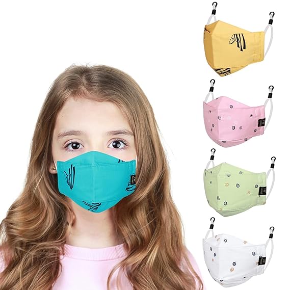 CENWELL Kids 3D Mask Reusable, Washable, Breathable & Comfortable Stylish Face Mask with Adjustable Earloops for Boys Girls Children Gift