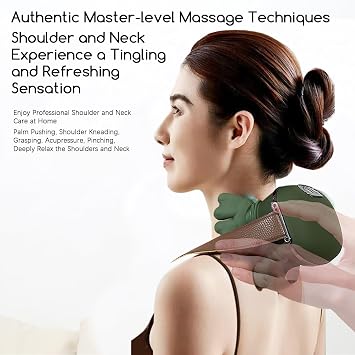 4D Bionic Hand Neck Massager with Heat, Electric Massager, Portable Neck and Shoulder Shiatsu Massager, Massage for Muscle Relaxation, Gifts for Women and Men