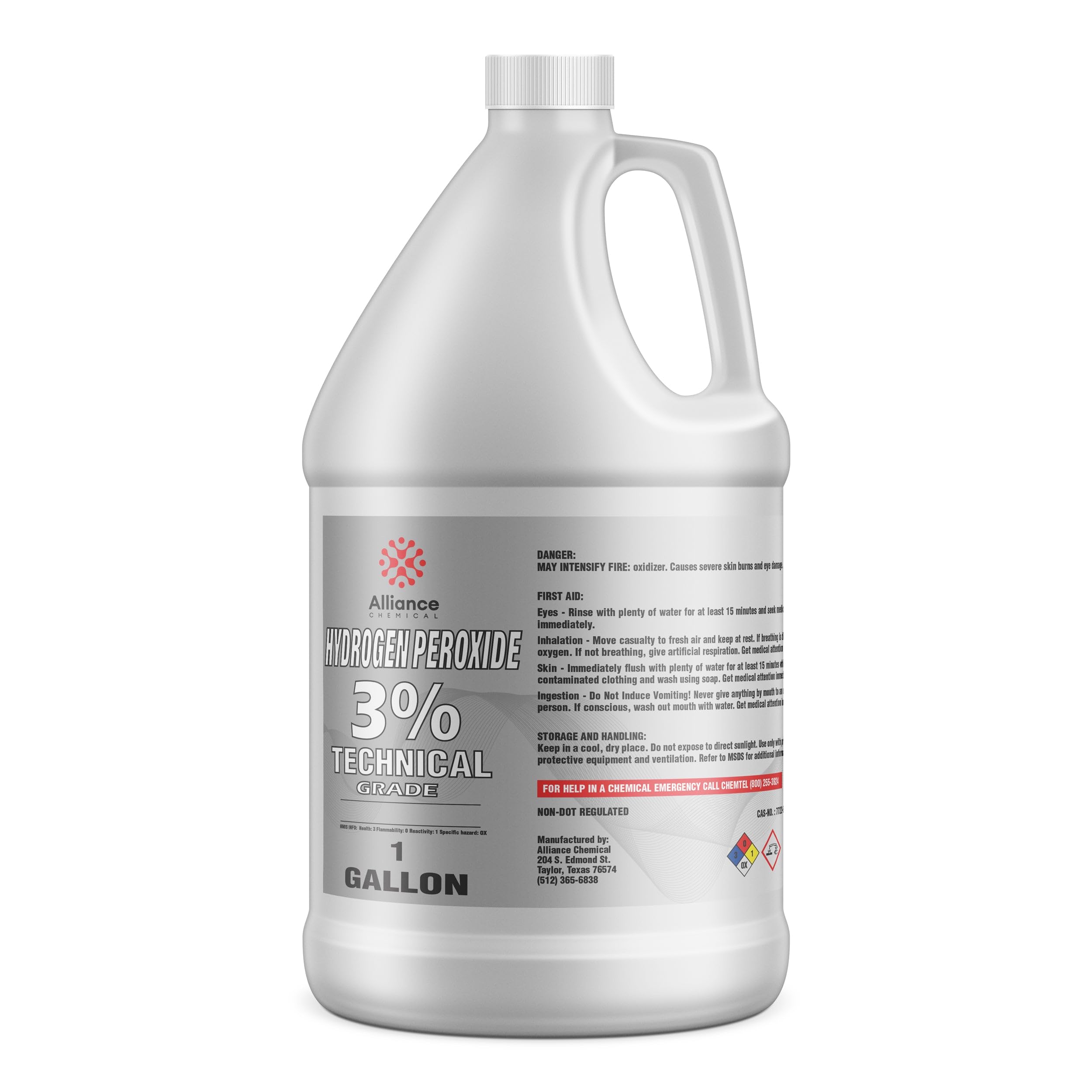 Hydrogen Peroxide 3% Technical Grade - 1 Gallon – for Industrial Cleaning, Oxidation, Stain Removal, and Chemical Processing