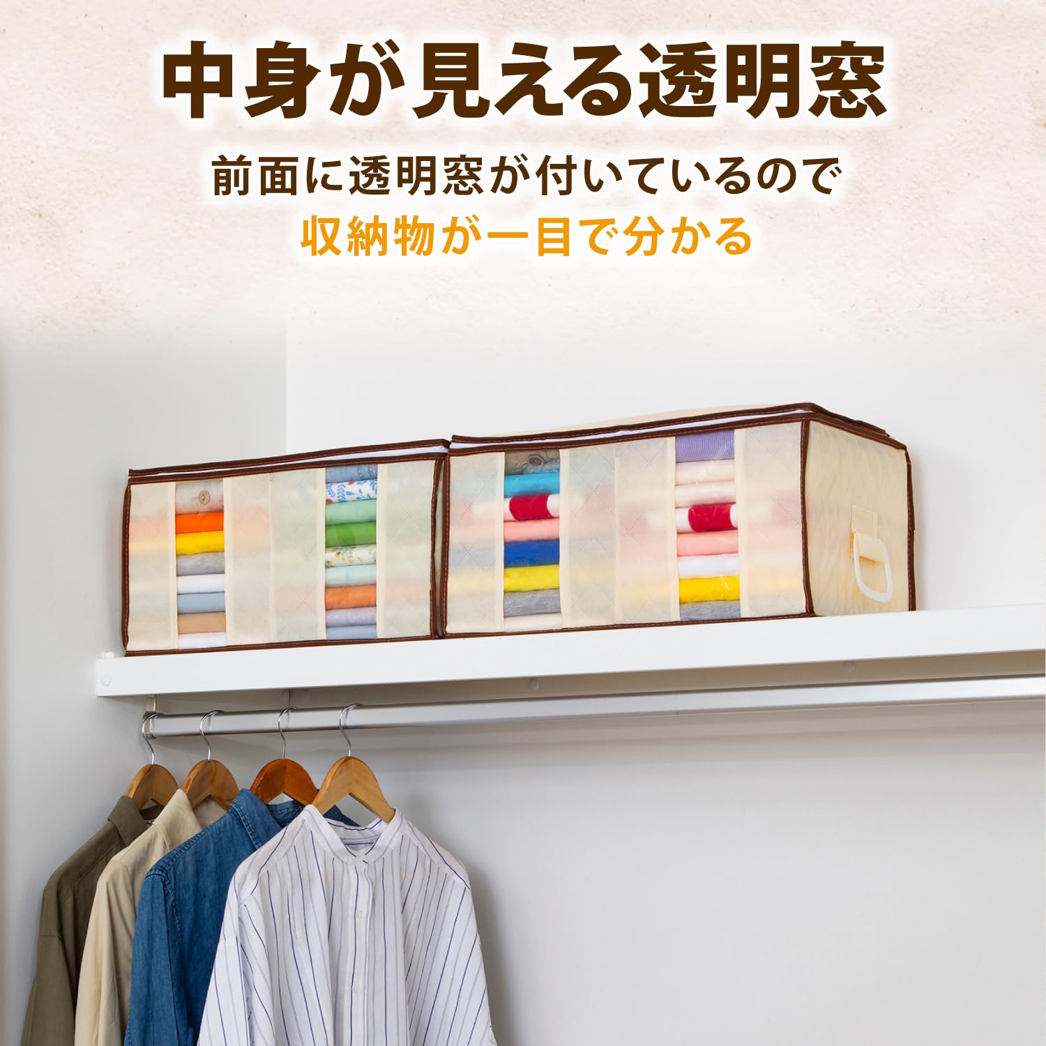 Amazon｜アストロ 衣類収納ケース 2枚組 仕切り1か所付き 通気性の良い