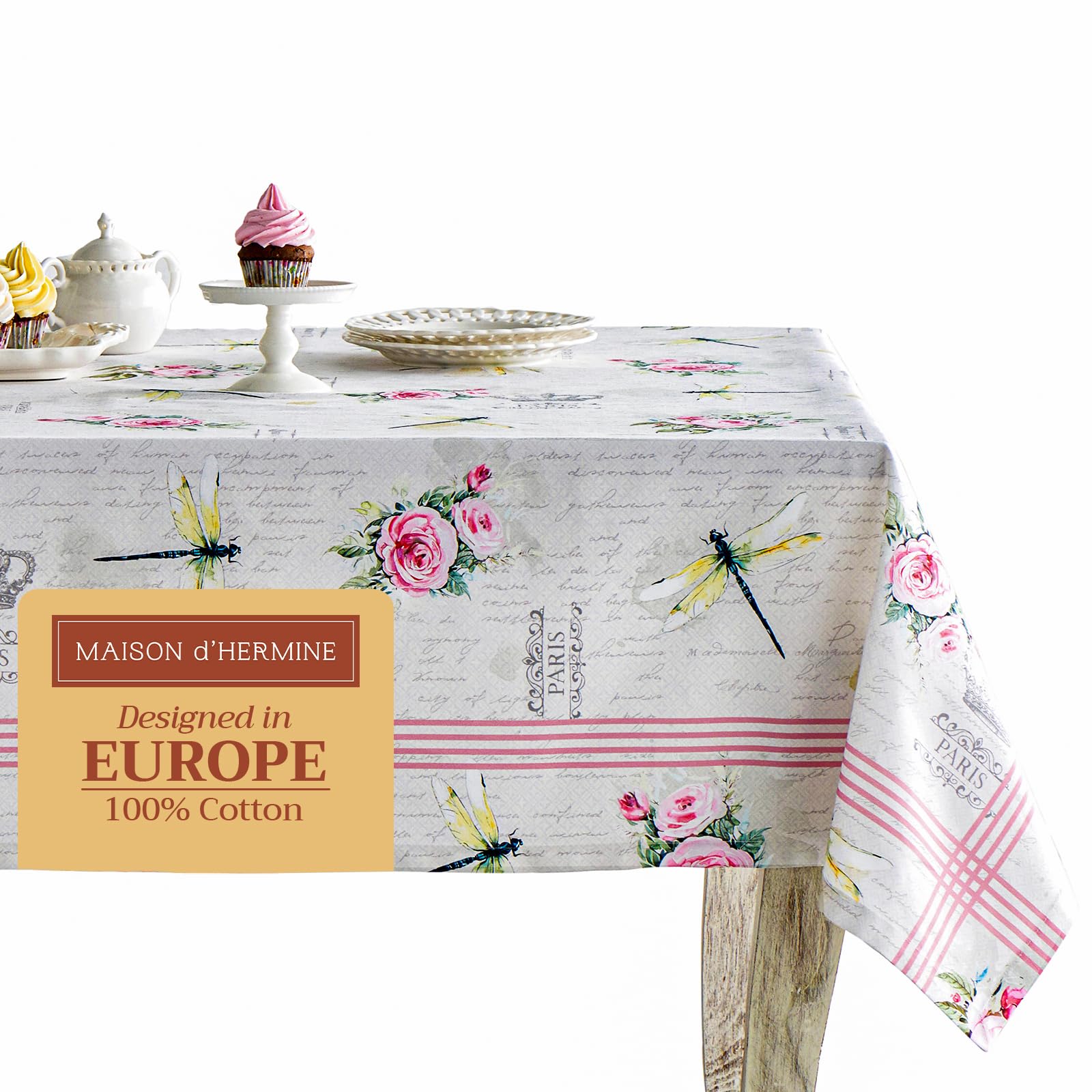 Maison d' Hermine Champ de Mars 100% Cotton Tablecloth 60 - inch by 90 - inch. by Maison d' Hermine
