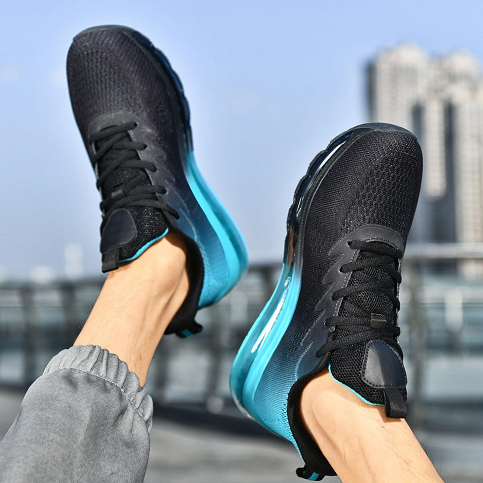 Generisch Zapatillas de baloncesto para hombre de malla Ombre, antideslizantes, suaves, con soporte para el arco del pie, transpirables, zapatillas de bádminton, zapatillas de correr amortiguadas
