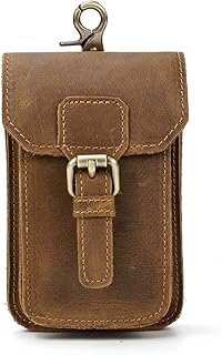 Cintura da uomo Marsupio in vera pelle da uomo Marsupio Borsa per sigarette Borsa da viaggio Marsupio (Brown 3)