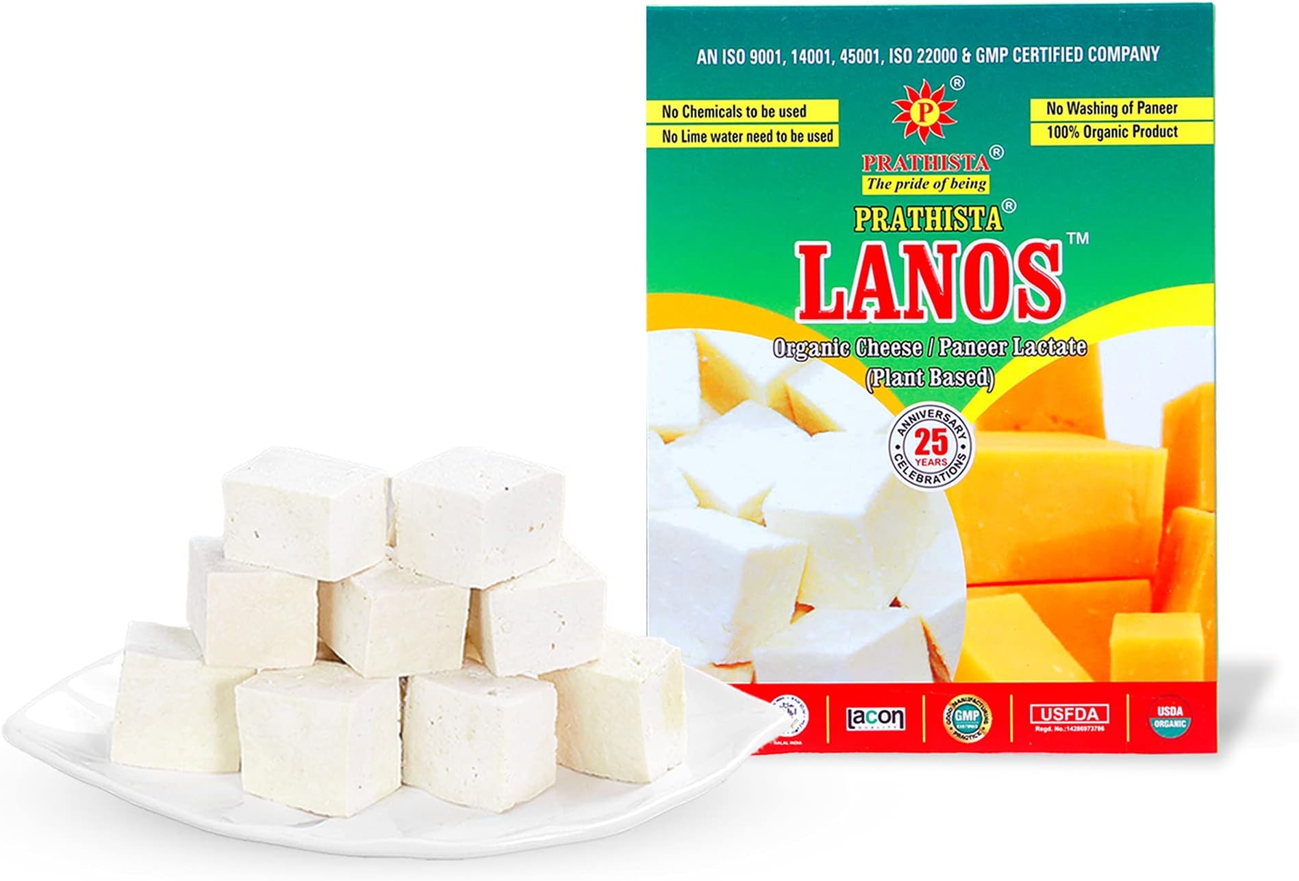 Prathista Lanos Organic Paneer Easy to Prepare- 100 grams Powder
