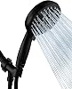 Matt Black Shower Head with Handheld Spray High Pressure-Multifunction Strong Flow Rain Massage Showerhead with Extra long Hose and Adjustable Overhead Holder – La Mejor Regaderas Modernas Para Ducha