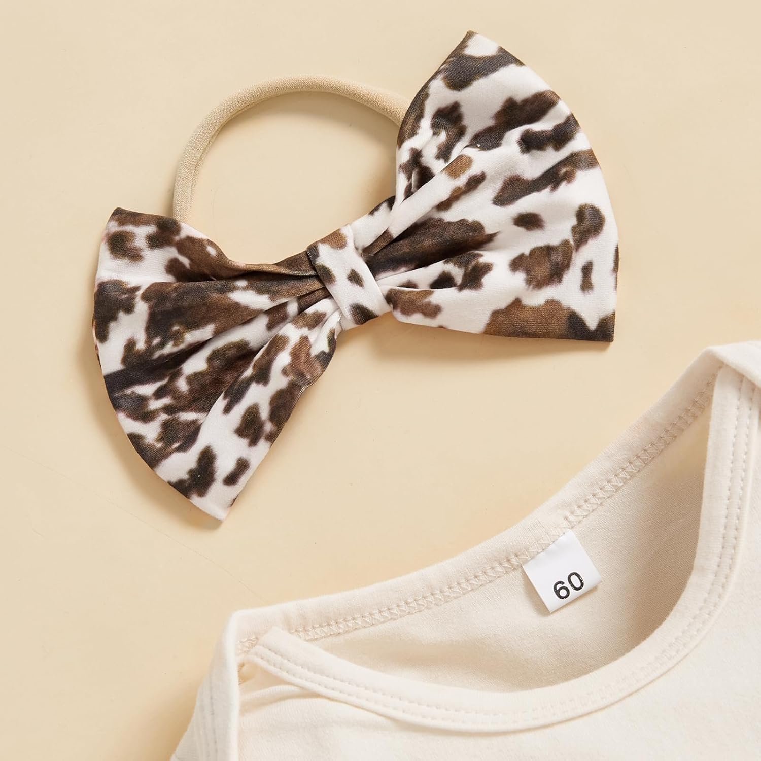 Western Baby Girl Clothes Cowgirl Long Sleeve Romper Cow Print Flare Pants Headband Toddler Girls Fall Outfits - Image 5