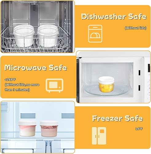 Miniatura 4 de GothaBach Paquete de 24 frascos de almacenamiento de alimentos de 5 onzas (5.4 fl oz) con tapas de rosca, pequeños frascos refrigerados