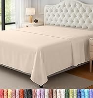 Vista 57 de Utopia Bedding Sábana plana – 1 paquete (individual, blanco) – Tela de microfibra suave cepillada – Sábana superior resistente al encogimiento y a