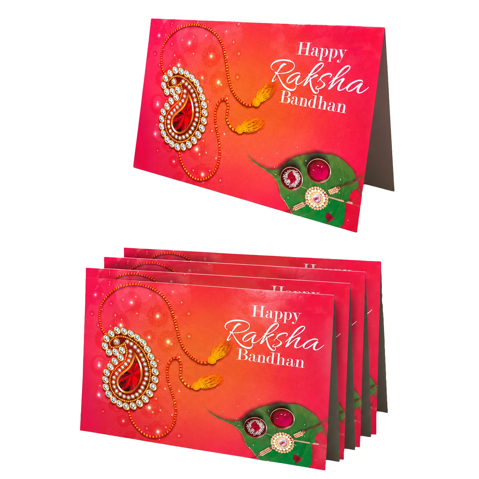 LOVENSPIRE 5 Rakhi Greeting Card, Raksha Bandan Greeting Card, Rakhi Card for Brother, Happy Raksha Bandhan, Rakhi Card