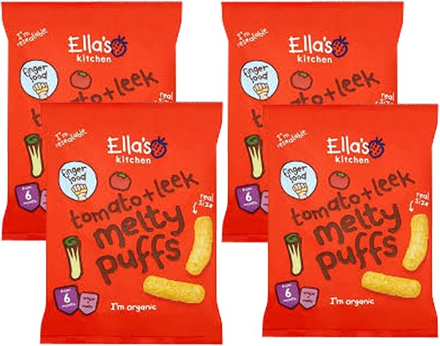 Ella's Kitchen Organic Tomato & Leek Melty Puffs (4 Pack)