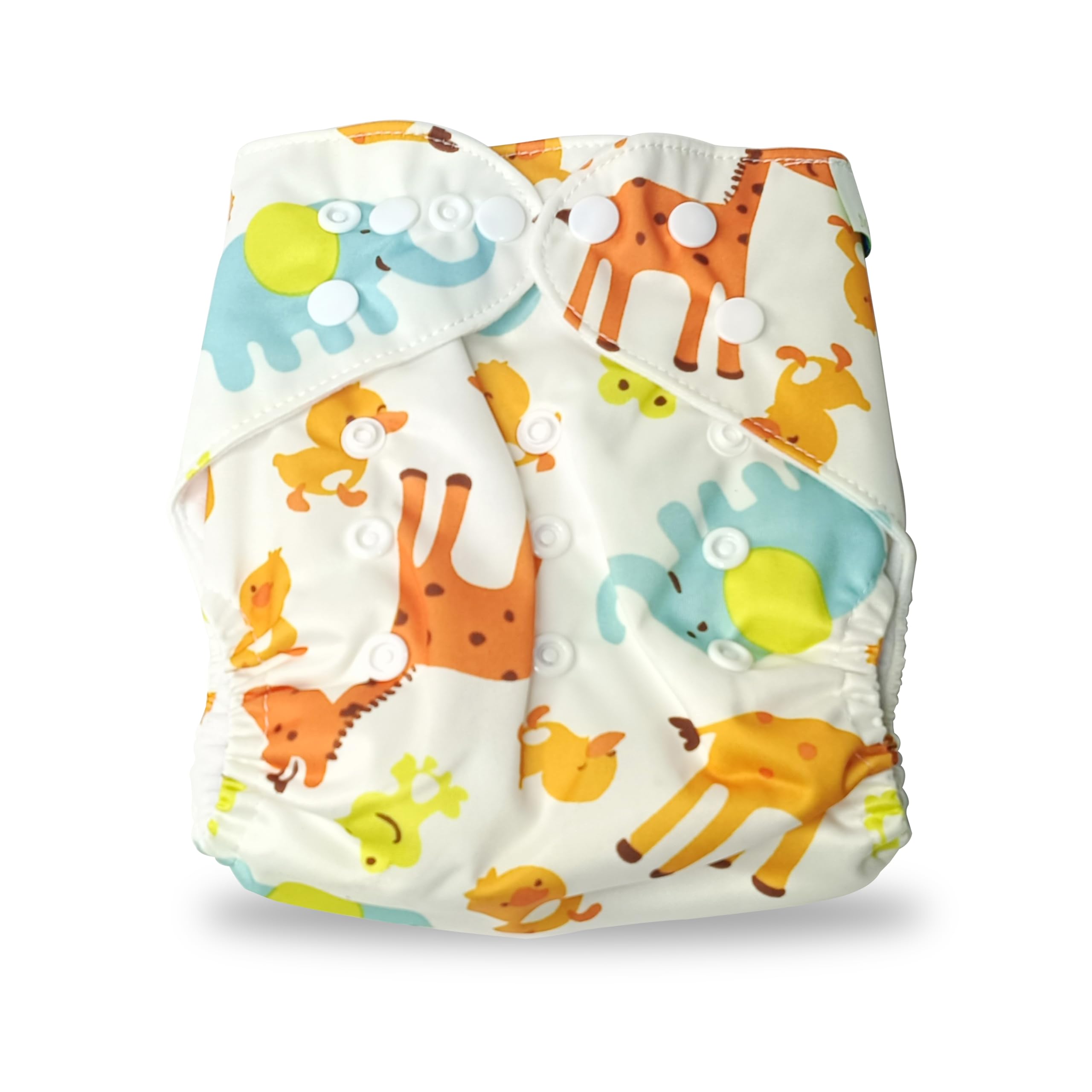 Momittle Cloth Diapers For New Born Babies 0 to 3 Years | Freesize Adjustable and Reusable | Premium Cloth Nappies Pack of 1 (1 Cloth Diaper + 1 Insert)| Animal Kingdom-image-36