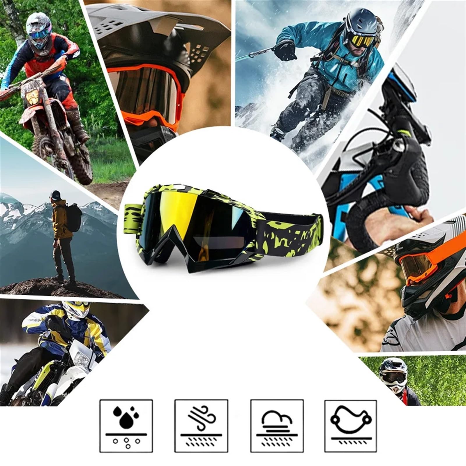 Più nuovo Moto Occhiali Per Gli Uomini Motocross Occhiali Da Sole Sicurezza Protettiva MX Visione Notturna Casco Occhiali Vintage Occhiali di Guida