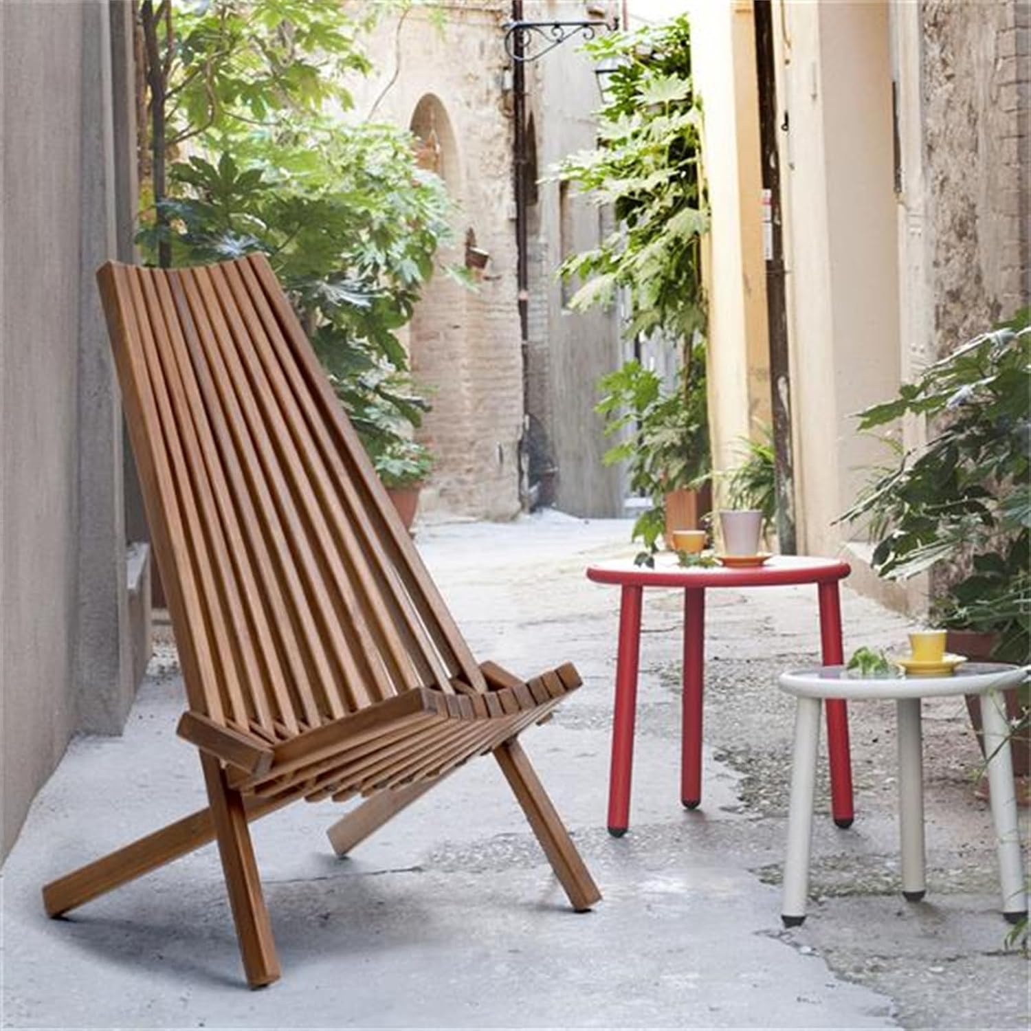 Outdoor Folding Wooden Chair Lounge Chair, Garden Lounge Chair, Patio Lounge Chair, Leisure Chair, Foldable Wooden