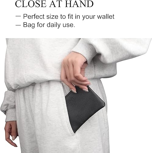 Vista 5 de FIREDOG Bolsa de tabaco, pequeña bolsa de cuero para cigarrillos rodantes, bolsa de almacenamiento para hombres (negro)